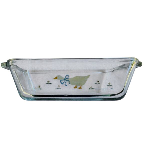 VTG 1987 Blue Ribbon Goose Anchor Hocking Loaf Dish Baking 1.5 Quart Retro - Picture 1 of 13